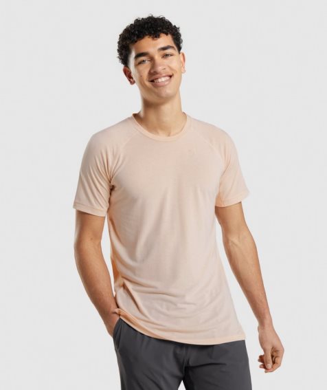 Men's Gymshark Studio Amplify T-Shirts Coral | NZ 5LVXCW